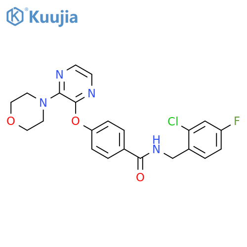 N-[(2-chloro-4-fluorophenyl)methyl]-4-{[3-(morpholin-4-yl)pyrazin-2-yl]oxy}benzamide structure