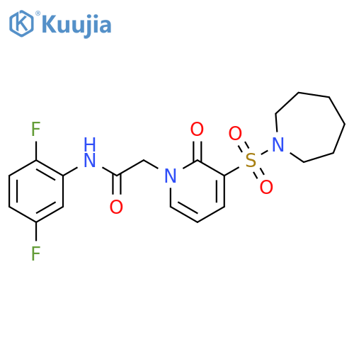 2-3-(azepane-1-sulfonyl)-2-oxo-1,2-dihydropyridin-1-yl-N-(2,5-difluorophenyl)acetamide structure
