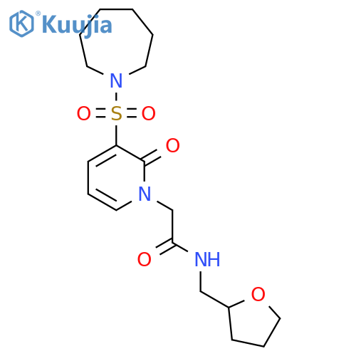 2-3-(azepane-1-sulfonyl)-2-oxo-1,2-dihydropyridin-1-yl-N-(oxolan-2-yl)methylacetamide structure