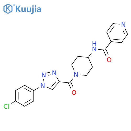 N-{1-[1-(4-chlorophenyl)-1H-1,2,3-triazole-4-carbonyl]piperidin-4-yl}pyridine-4-carboxamide structure