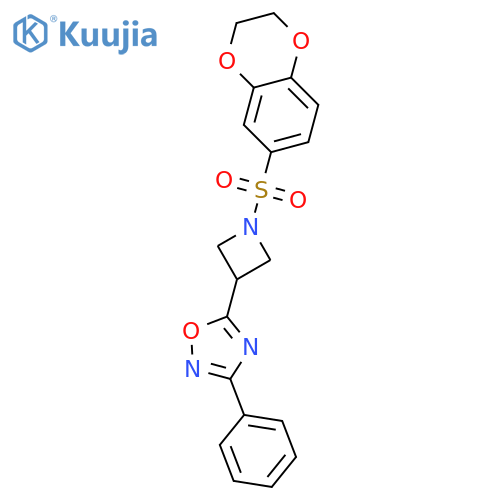 5-1-(2,3-dihydro-1,4-benzodioxine-6-sulfonyl)azetidin-3-yl-3-phenyl-1,2,4-oxadiazole structure