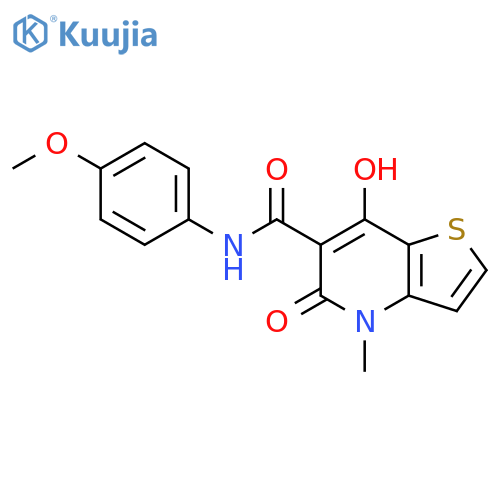 7-hydroxy-N-(4-methoxyphenyl)-4-methyl-5-oxo-4H,5H-thieno[3,2-b]pyridine-6-carboxamide structure