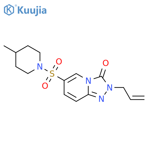 6-(4-methylpiperidin-1-yl)sulfonyl-2-(prop-2-en-1-yl)-2H,3H-1,2,4triazolo4,3-apyridin-3-one structure