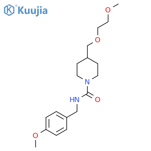 4-(2-methoxyethoxy)methyl-N-(4-methoxyphenyl)methylpiperidine-1-carboxamide structure