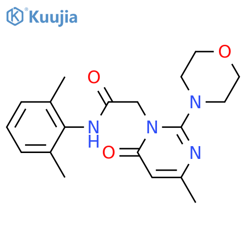 N-(2,6-dimethylphenyl)-2-4-methyl-2-(morpholin-4-yl)-6-oxo-1,6-dihydropyrimidin-1-ylacetamide structure