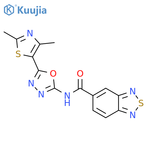 N-5-(2,4-dimethyl-1,3-thiazol-5-yl)-1,3,4-oxadiazol-2-yl-2,1,3-benzothiadiazole-5-carboxamide structure