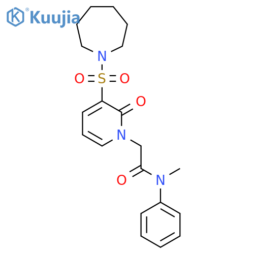 2-3-(azepane-1-sulfonyl)-2-oxo-1,2-dihydropyridin-1-yl-N-methyl-N-phenylacetamide structure