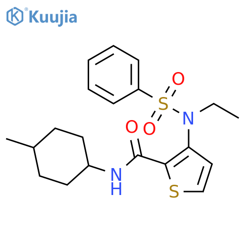 3-(N-ethylbenzenesulfonamido)-N-(4-methylcyclohexyl)thiophene-2-carboxamide structure