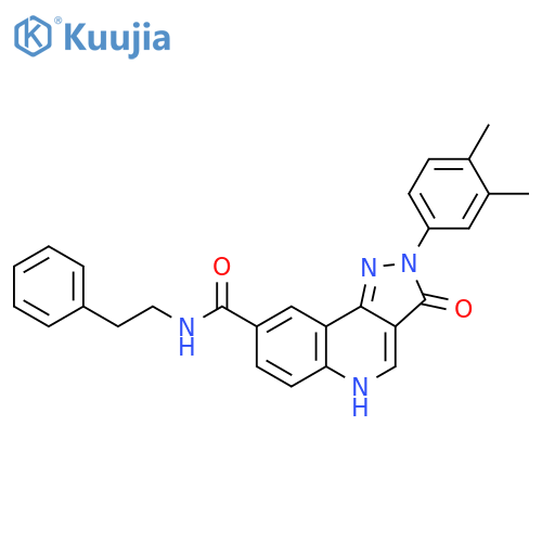 2-(3,4-dimethylphenyl)-3-oxo-N-(2-phenylethyl)-2H,3H,5H-pyrazolo[4,3-c]quinoline-8-carboxamide structure