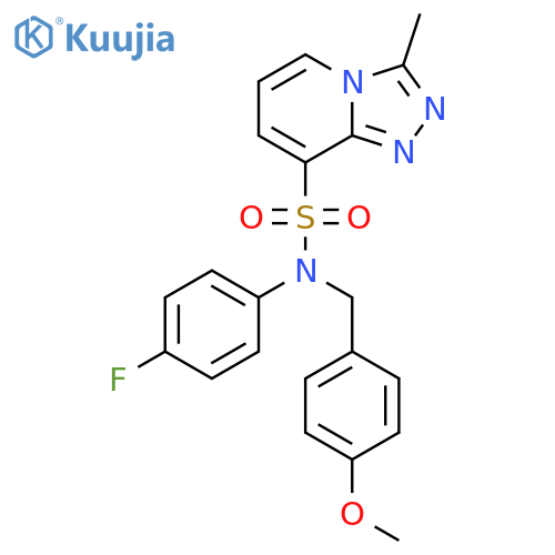 N-(4-fluorophenyl)-N-(4-methoxyphenyl)methyl-3-methyl-1,2,4triazolo4,3-apyridine-8-sulfonamide structure