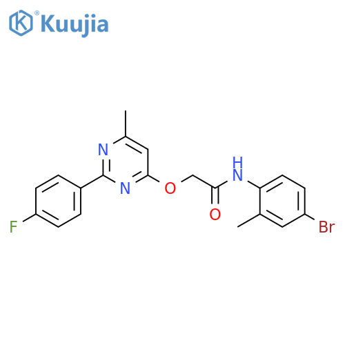 N-(4-bromo-2-methylphenyl)-2-{[2-(4-fluorophenyl)-6-methylpyrimidin-4-yl]oxy}acetamide structure