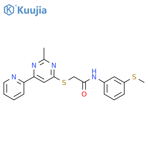 2-{[2-methyl-6-(pyridin-2-yl)pyrimidin-4-yl]sulfanyl}-N-[3-(methylsulfanyl)phenyl]acetamide structure