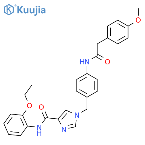 N-(2-ethoxyphenyl)-1-({4-2-(4-methoxyphenyl)acetamidophenyl}methyl)-1H-imidazole-4-carboxamide structure