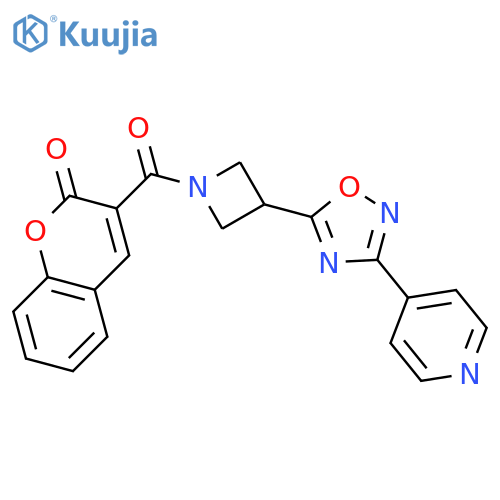 3-{3-3-(pyridin-4-yl)-1,2,4-oxadiazol-5-ylazetidine-1-carbonyl}-2H-chromen-2-one structure