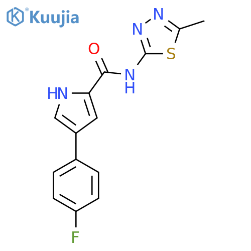 4-(4-fluorophenyl)-N-(5-methyl-1,3,4-thiadiazol-2-yl)-1H-pyrrole-2-carboxamide structure