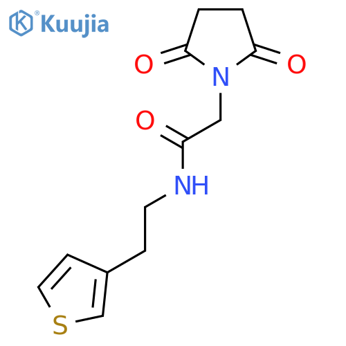 2-(2,5-dioxopyrrolidin-1-yl)-N-2-(thiophen-3-yl)ethylacetamide structure