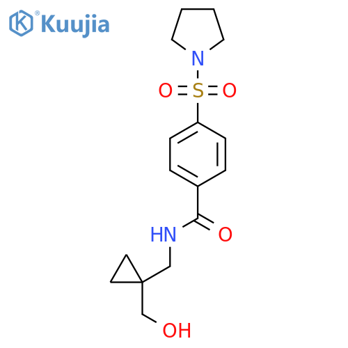 N-{1-(hydroxymethyl)cyclopropylmethyl}-4-(pyrrolidine-1-sulfonyl)benzamide structure