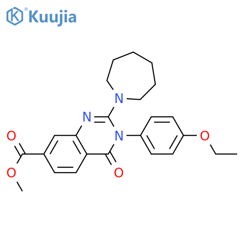 methyl 2-(azepan-1-yl)-3-(4-ethoxyphenyl)-4-oxo-3,4-dihydroquinazoline-7-carboxylate structure