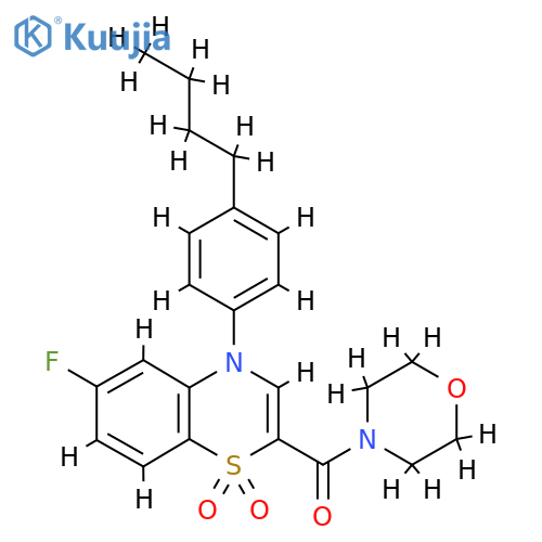 4-(4-butylphenyl)-6-fluoro-2-(morpholine-4-carbonyl)-4H-1lambda6,4-benzothiazine-1,1-dione structure