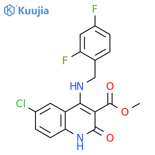 methyl 6-chloro-4-{[(2,4-difluorophenyl)methyl]amino}-2-oxo-1,2-dihydroquinoline-3-carboxylate structure