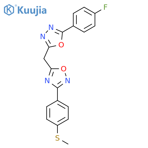 5-{5-(4-fluorophenyl)-1,3,4-oxadiazol-2-ylmethyl}-3-4-(methylsulfanyl)phenyl-1,2,4-oxadiazole structure