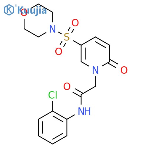 N-(2-chlorophenyl)-2-[5-(morpholine-4-sulfonyl)-2-oxo-1,2-dihydropyridin-1-yl]acetamide structure