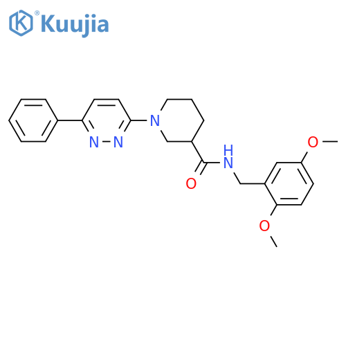 N-[(2,5-dimethoxyphenyl)methyl]-1-(6-phenylpyridazin-3-yl)piperidine-3-carboxamide structure