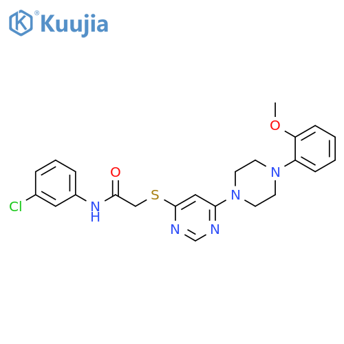 N-(3-chlorophenyl)-2-({6-[4-(2-methoxyphenyl)piperazin-1-yl]pyrimidin-4-yl}sulfanyl)acetamide structure