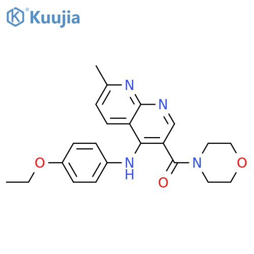 N-(4-ethoxyphenyl)-7-methyl-3-(morpholine-4-carbonyl)-1,8-naphthyridin-4-amine structure