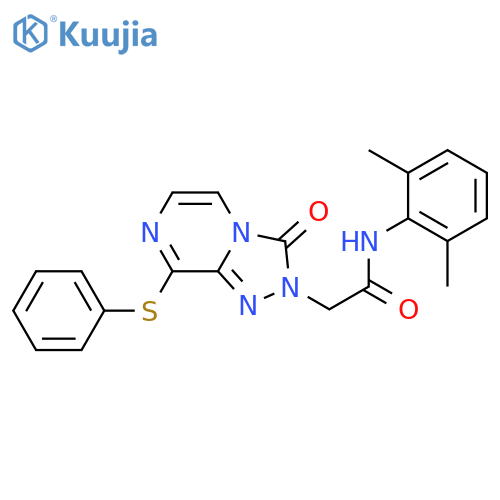 N-(2,6-dimethylphenyl)-2-3-oxo-8-(phenylsulfanyl)-2H,3H-1,2,4triazolo4,3-apyrazin-2-ylacetamide structure