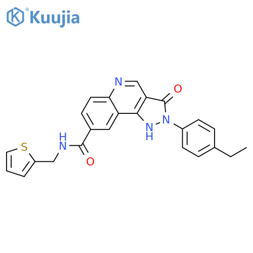 2-(4-ethylphenyl)-3-oxo-N-[(thiophen-2-yl)methyl]-2H,3H,5H-pyrazolo[4,3-c]quinoline-8-carboxamide structure