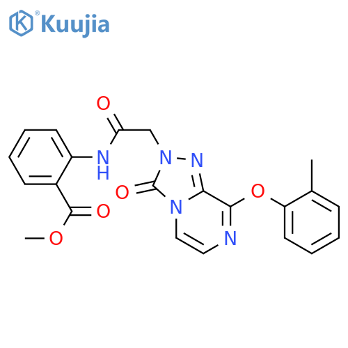 methyl 2-{2-[8-(2-methylphenoxy)-3-oxo-2H,3H-[1,2,4]triazolo[4,3-a]pyrazin-2-yl]acetamido}benzoate structure