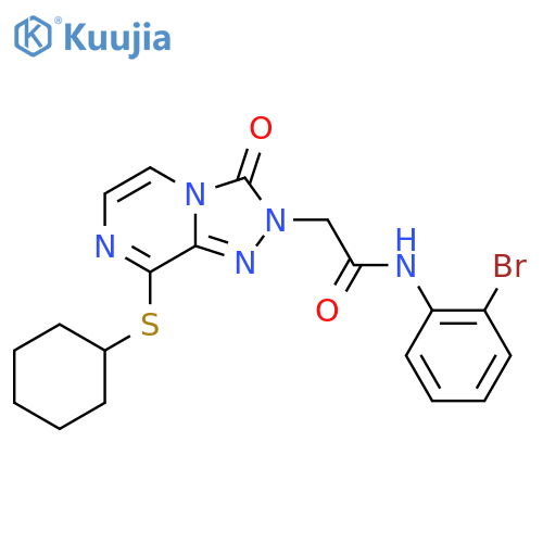 N-(2-bromophenyl)-2-8-(cyclohexylsulfanyl)-3-oxo-2H,3H-1,2,4triazolo4,3-apyrazin-2-ylacetamide structure