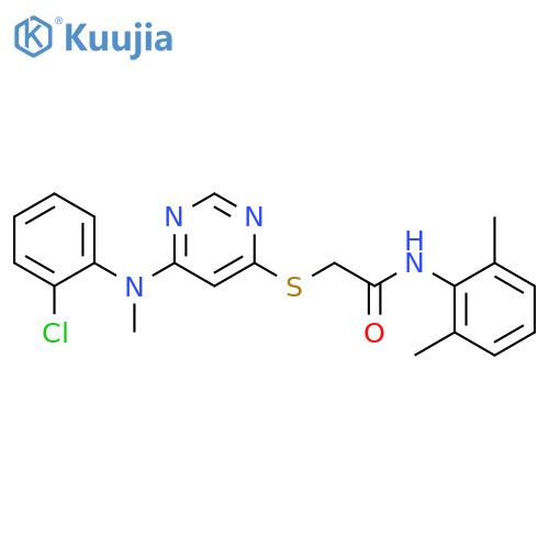 2-[(6-{[(2-chlorophenyl)methyl]amino}pyrimidin-4-yl)sulfanyl]-N-(2,6-dimethylphenyl)acetamide structure