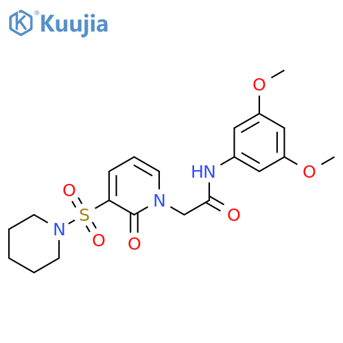 N-(3,5-dimethoxyphenyl)-2-2-oxo-3-(piperidine-1-sulfonyl)-1,2-dihydropyridin-1-ylacetamide structure