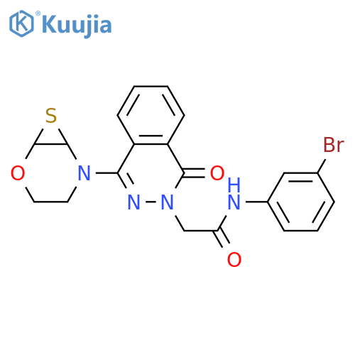 N-(3-bromophenyl)-2-[1-oxo-4-(thiomorpholin-4-yl)-1,2-dihydrophthalazin-2-yl]acetamide structure