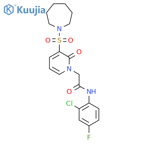 2-3-(azepane-1-sulfonyl)-2-oxo-1,2-dihydropyridin-1-yl-N-(2-chloro-4-fluorophenyl)acetamide structure