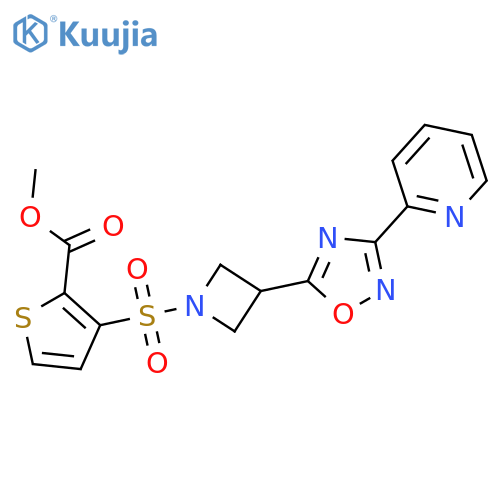 methyl 3-({3-3-(pyridin-2-yl)-1,2,4-oxadiazol-5-ylazetidin-1-yl}sulfonyl)thiophene-2-carboxylate structure