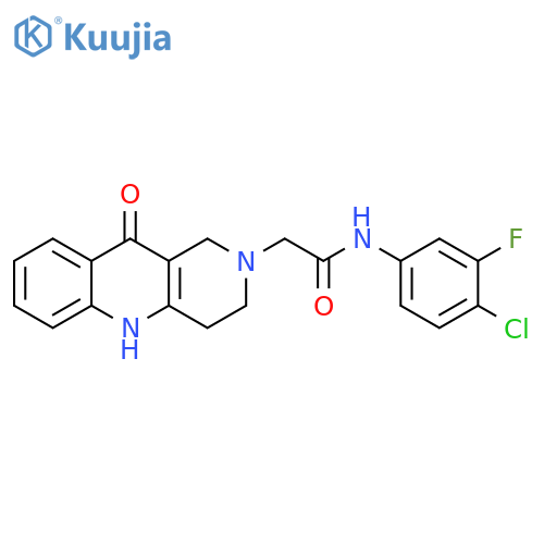 N-(4-chloro-3-fluorophenyl)-2-{10-oxo-1H,2H,3H,4H,5H,10H-benzo[b]1,6-naphthyridin-2-yl}acetamide structure