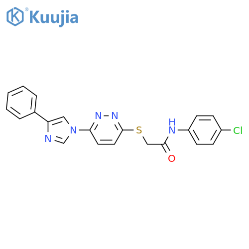 N-(4-chlorophenyl)-2-{[6-(4-phenyl-1H-imidazol-1-yl)pyridazin-3-yl]sulfanyl}acetamide structure