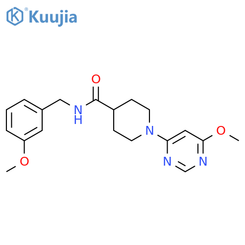 N-[(3-methoxyphenyl)methyl]-1-(6-methoxypyrimidin-4-yl)piperidine-4-carboxamide structure