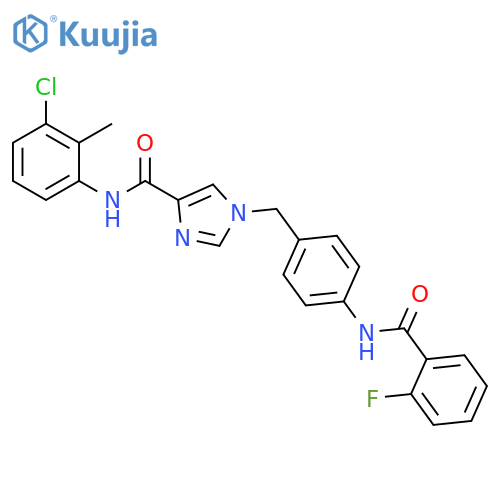 N-(3-chloro-2-methylphenyl)-1-{[4-(2-fluorobenzamido)phenyl]methyl}-1H-imidazole-4-carboxamide structure