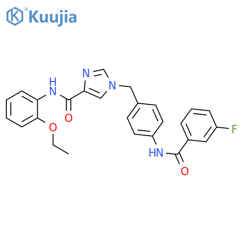N-(2-ethoxyphenyl)-1-{[4-(3-fluorobenzamido)phenyl]methyl}-1H-imidazole-4-carboxamide structure