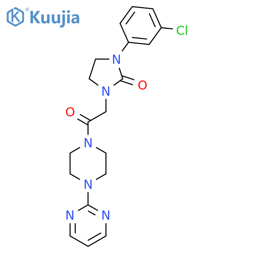 1-(3-chlorophenyl)-3-{2-oxo-2-4-(pyrimidin-2-yl)piperazin-1-ylethyl}imidazolidin-2-one structure