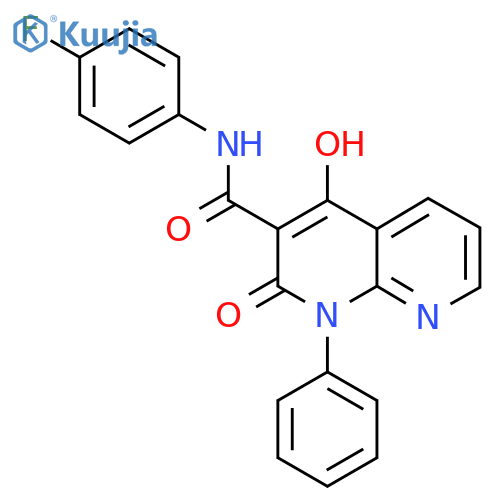 N-(4-fluorophenyl)-4-hydroxy-2-oxo-1-phenyl-1,2-dihydro-1,8-naphthyridine-3-carboxamide structure