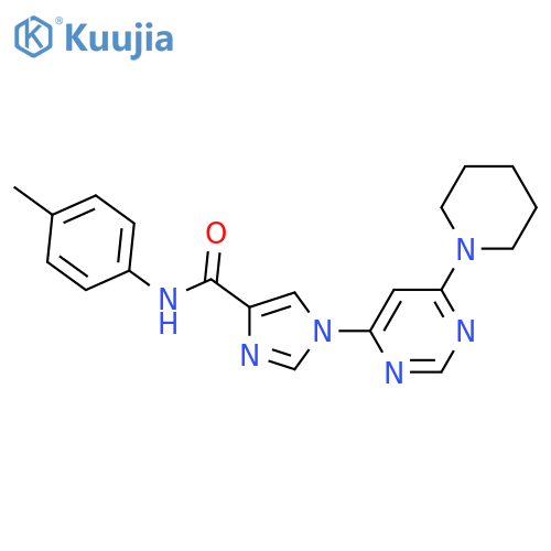 N-(4-methylphenyl)-1-[6-(piperidin-1-yl)pyrimidin-4-yl]-1H-imidazole-4-carboxamide structure