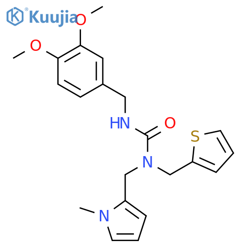 1-(3,4-dimethoxyphenyl)methyl-3-(1-methyl-1H-pyrrol-2-yl)methyl-3-(thiophen-2-yl)methylurea structure