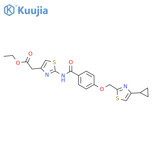 ethyl 2-(2-{4-(4-cyclopropyl-1,3-thiazol-2-yl)methoxybenzamido}-1,3-thiazol-4-yl)acetate structure