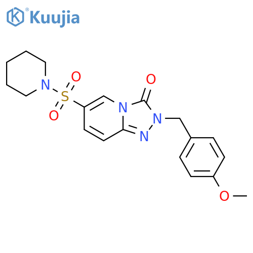 2-(4-methoxyphenyl)methyl-6-(piperidine-1-sulfonyl)-2H,3H-1,2,4triazolo4,3-apyridin-3-one structure