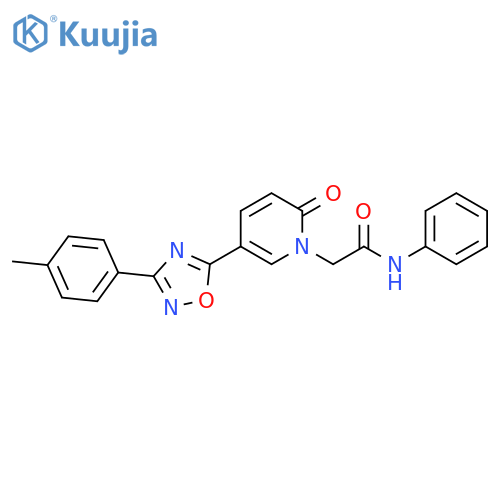 2-{5-[3-(4-methylphenyl)-1,2,4-oxadiazol-5-yl]-2-oxo-1,2-dihydropyridin-1-yl}-N-phenylacetamide structure